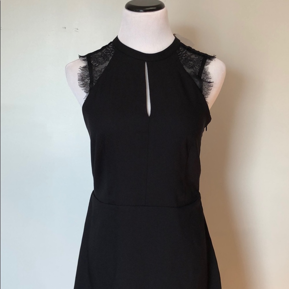 NWT Michael Kors Lace-Trimmed Crepe Dress